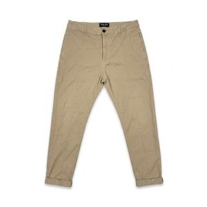 Zanerobe Pant Women Brown Sz30 Tapered Leg Stretch Elastic Waist D-String Jogger